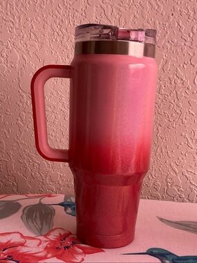 Pink Ombre 32 oz.Insulated stainless steel Travel Mug with Handle